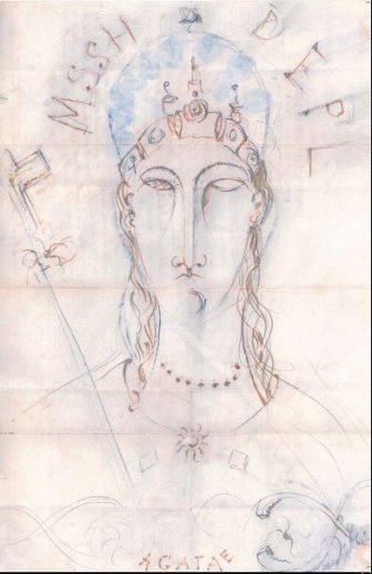 MODIGLIANI, Ritratto di Agatae (1919), Inchiostri colorati e matita su carta